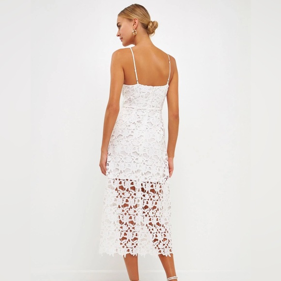 NWOT ASTR the Label Lace A Line MIDI Dress in White - XS - Picture 3 of 15